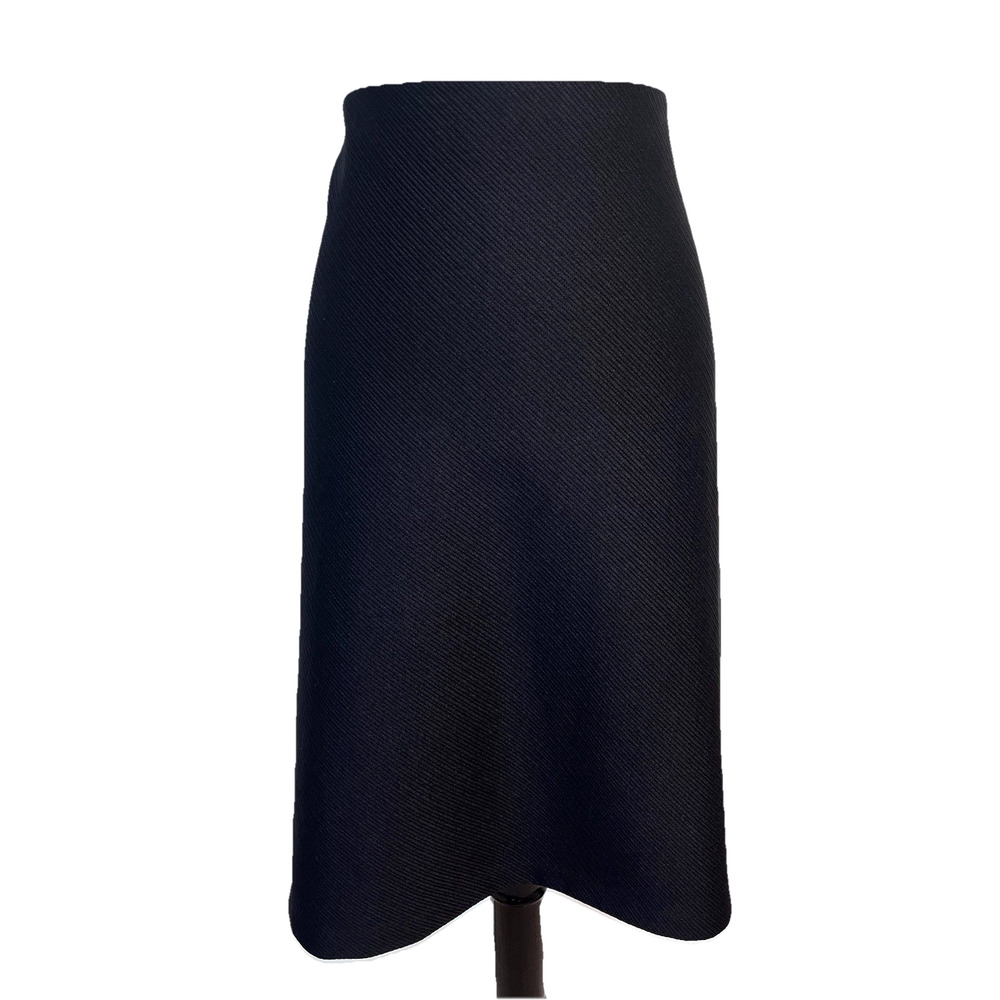 Liz Claiborne Skirt size Extra Large Black Textured Stretch A Line Knee Modest